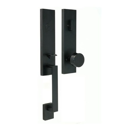 Weslock Leighton Dummy Handleset with Mesa Knob Trim Matte Black Finish 02875-2420020